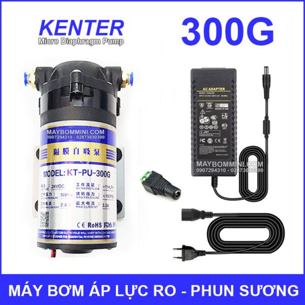 May Bom Ap Luc 24V Phun Suong RO 300G Kem Nguon