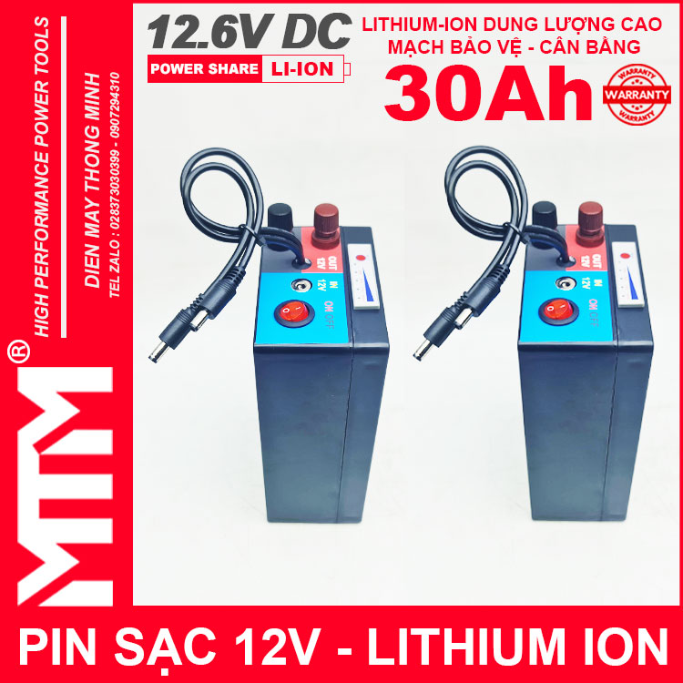Box Pin Lithium Ion 12V 30Ah 30A 3S MTM Gia Re Cao Cap