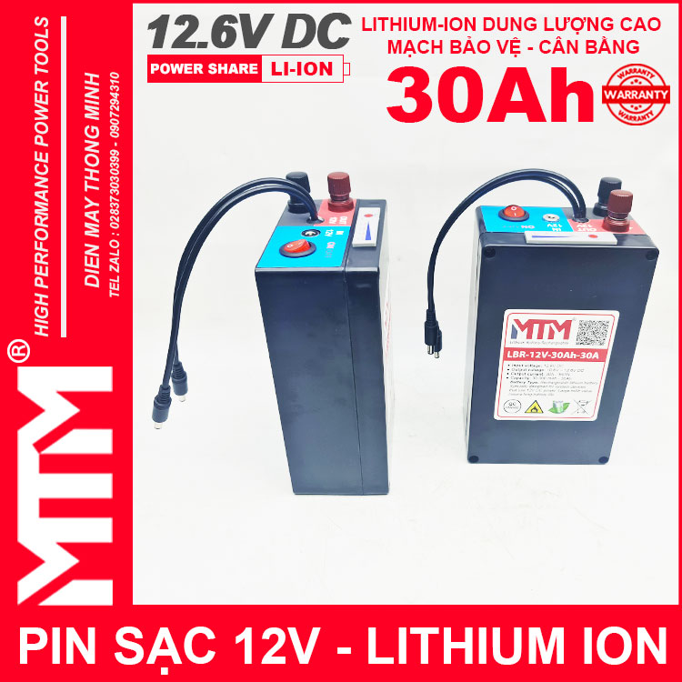 Dong Pin Lithium Ion 12V 30Ah 30A 3S MTM