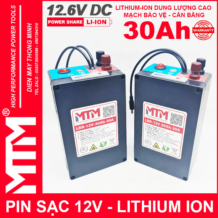 Gia Ban Pin Lithium Ion 12V 30Ah 30A 3S MTM