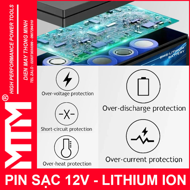 Mach Bao Ve BMS Box Pin Lithium Ion 12V 30Ah 30A 3S MTM