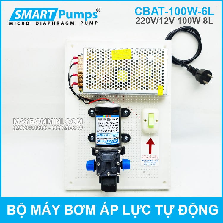 Bo May Bom Ap Luc Tu Dong 12v 100w 8ll Smartpumps