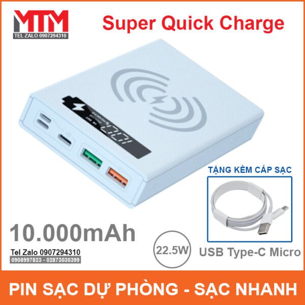 Sac Du Phong Khong Day Trang 10000mah