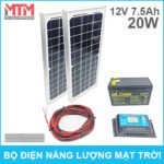 Bo Nang Luong Mat Troi 20W Dieu Khien Sac Binh Ac Quy 12V 7500mah