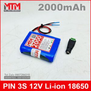 Pin Sac Lithium Li Ion 12v 2000mah 5A Chinh Hang