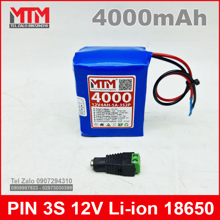 Pin Sac Lithium Li Ion 12v 4000mah 5A