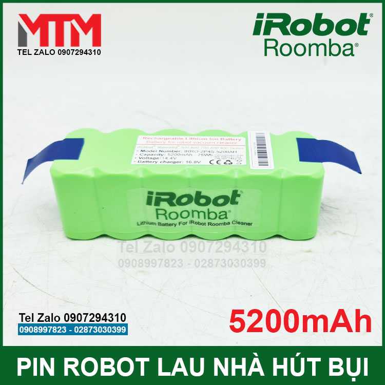 Pin Robot Hut Bui Lau Nha Irobot Roomba Chinh Hang 5200mah