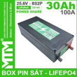 Box Pin Sat Cell 32140 8S2P 30Ah 24V 100A MTM Pin Xe Dien Pin Nang Luong Mat Troi