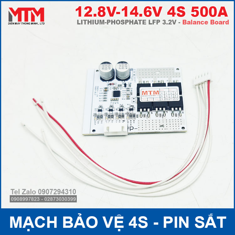 Mach Bao Ve Pin Sat 4S 500A 12V8 Can Bang Tu Dien