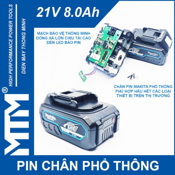 Pin 10 Cell 80A Co Den Bao Pin Dung Cho May Khoan May Mai May Siet Den Pin Quat Cell 21700 Lishen 8Ah