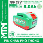 Pin Makita Chan Pho Thong 10 Cell 5000mah 80A Chong Soc