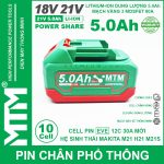 Pin Makita Chan Pho Thong 10 Cell 5000mah EVE 80A Chong Soc Chinh Hang