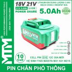 Pin Makita Chan Pho Thong 10 Cell 5000mah EVE 80A Chong Soc Gia Re