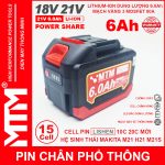 Pin Makita Chan Pho Thong 15 Cell 6000mah LISHEN 80A Chong Soc