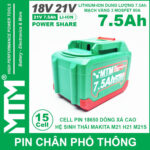 Pin Makita Chan Pho Thong 15 Cell 7500mah 80A Chong Soc Cao Cap