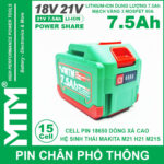 Pin Makita Chan Pho Thong 15 Cell 7500mah 80A Chong Soc Led Bao Pin