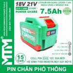 Pin Makita Chan Pho Thong 15 Cell 7500mah EVE 80A Chong Soc Gia Re