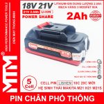 Pin Makita Chan Pho Thong 5 Cell 2000mah LISHEN 80A Chong Soc Chinh Hang Gia Re