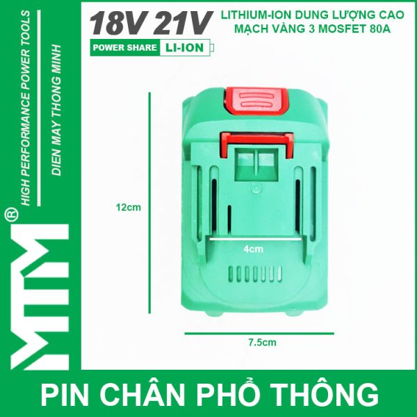 Pin Makita Chan Pho Thong EVE 80A Chong Soc Kich Thuoc