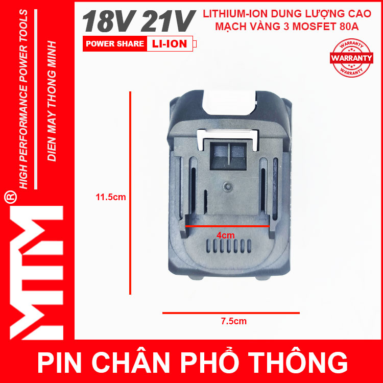Pin Makita Chan Pho Thong LISHEN 80A Chong Soc Kich Thuoc