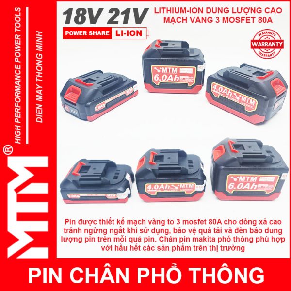 Pin Makita Chan Pho Thong Chong Soc Cell Lishen 2000mah