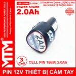 Pin May Khoan 12v 2000mah Khe B MTM Cell 2000mah