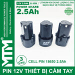 Pin May Khoan 12v 2500mah Khe B MTM Chinh Hang