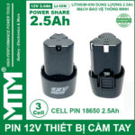 Pin May Khoan 12v 2500mah Khe B MTM Chinh Hang Cao Cap