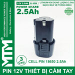 Pin May Khoan 12v 2500mah Khe B MTM Gia Re Chinh Hang