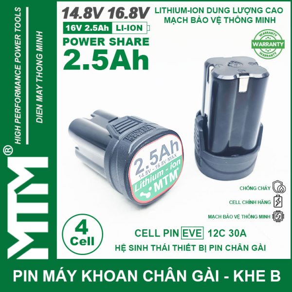 Pin May Khoan 16v8 2500Mah 4cell Eve Khe B