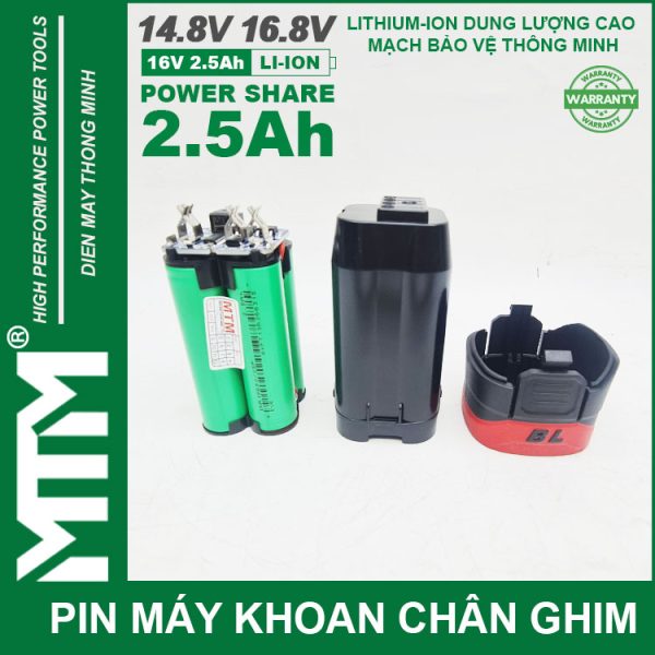 Pin May Khoan Chan Ghim 16v8 2ah 4cell Lishen MTM Cao Cap