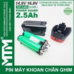 Pin May Khoan Chan Ghim 16v8 2ah 4cell Lishen MTM Chinh Hang