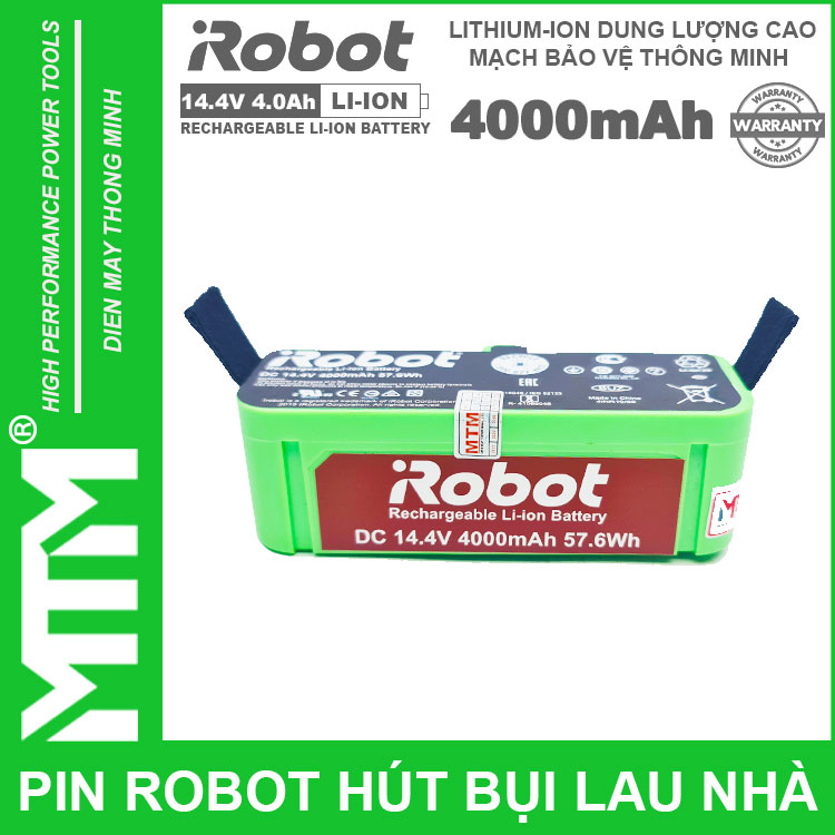 Pin Robot Lau Nha Hut Bui Irobot 4000mah
