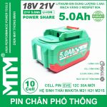 Gia Pin Makita Chan Pho Thong 10 Cell 5000mah EVE 80A Chong Soc