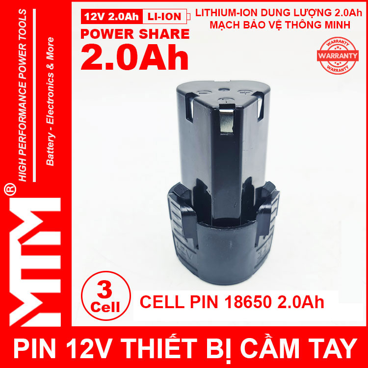 Gia Pin May Khoan 12v 2000mah Khe B MTM New