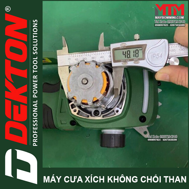 Kich Thuoc Motor May Cua Xich DEKTON M21 CS08BL 8inch Motor Khong Choi Than Chan Pin Pho Thong Makita