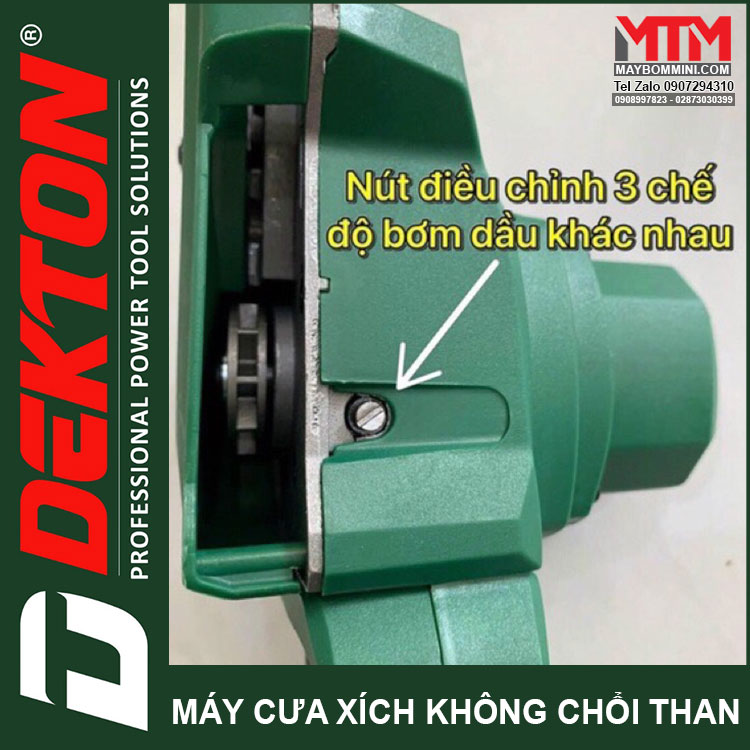 Nut Chinh Dau May Cua Xich DEKTON M21 CS08BL 8inch Motor Khong Choi Than Chan Pin Pho Thong Makita