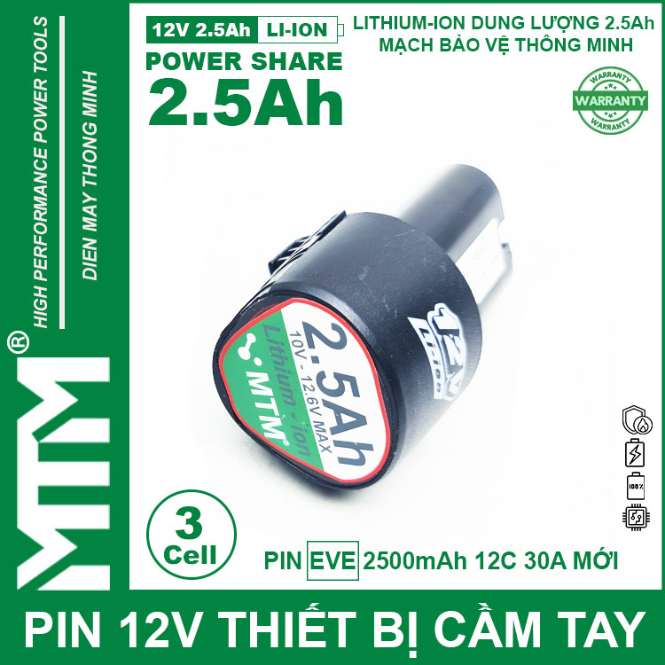 Pin 12v 3s Cell Eve 2500 May Khoan