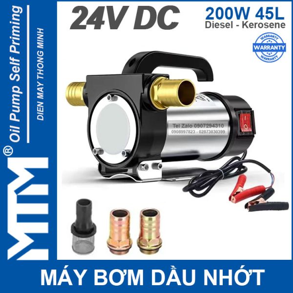 May Bom Dau Nhot 24V 200W 45L Oring MTM Chinh Hang Gia Re Cao Cap