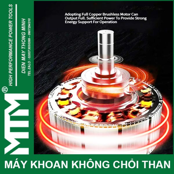 May Khoan Bat Vit Khong Choi Thang 16V MTM M168 10mm 60N 2000rpm 23 Cap Co Bua Brushless