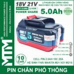 Pin Makita 10 Cell 5000mah 80A Den Bao Pin 2 Ben Cell 2500mah Moi