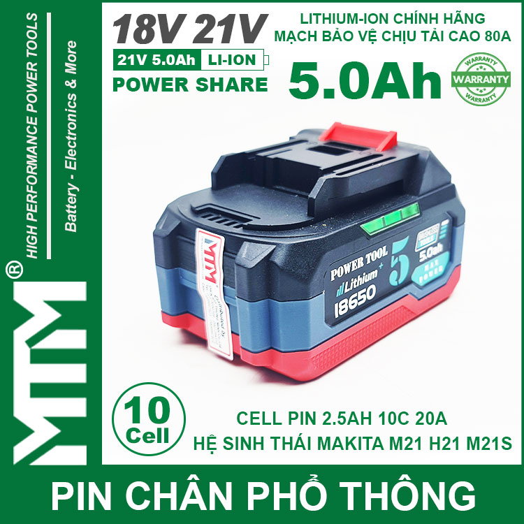 Pin Makita 10 Cell 5000mah 80A Den Bao Pin 2 Ben Cell 2500mah Moi Gia Re