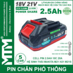 Pin Makita 5 Cell 2500mah 80A Den Bao Pin 2 Ben Cell