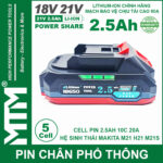 Pin Makita 5 Cell 80A Den Bao Pin 2 Ben Cell 2500mah Cao Cap