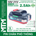 Pin Makita 5 Cell 80A Den Bao Pin 2 Ben Cell 2500mah Chinh Hang