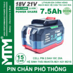 Pin Makita Chong Soc 15 Cell 7500mah 80A Den Bao Pin 2 Ben Cell 2500mah Cao Cap