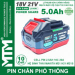 Gia Ban Pin Makita 10 Cell 5000mah 80A Den Bao Pin 2 Ben Cell 2500mah Moi