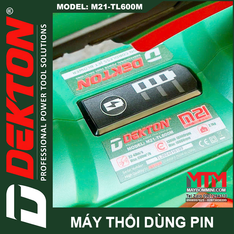 Thong So Ky Thuat May Thoi La Thoi Bui Dekton 21V M21 TL600M Pin Chan Pho Thong
