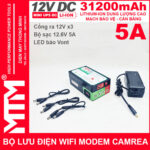 Bo Nguon Du Phong Wifi Modem Camera 12V 5A 31200mah Led Bao Vont Gia Re