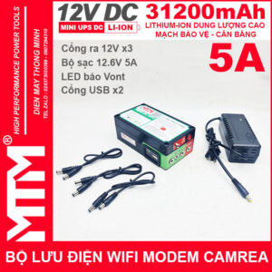 Bo Nguon Du Phong Wifi Modem Camera USB 12V 5A 31200mah Led Bao Vont Gia Re